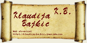 Klaudija Bajkić vizit kartica